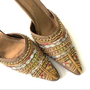 Korea | Sequin-Embellished Mules - Brown